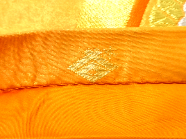  本家加納製　丸に松鶴模様織出し袋帯